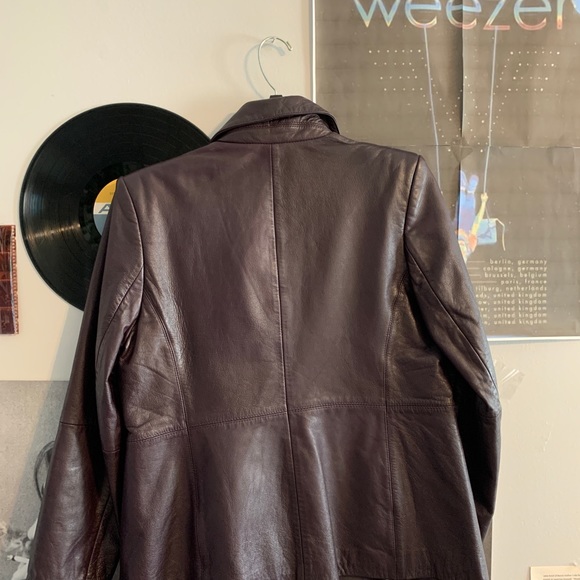 Dark purple leather jacket - Picture 2 of 3